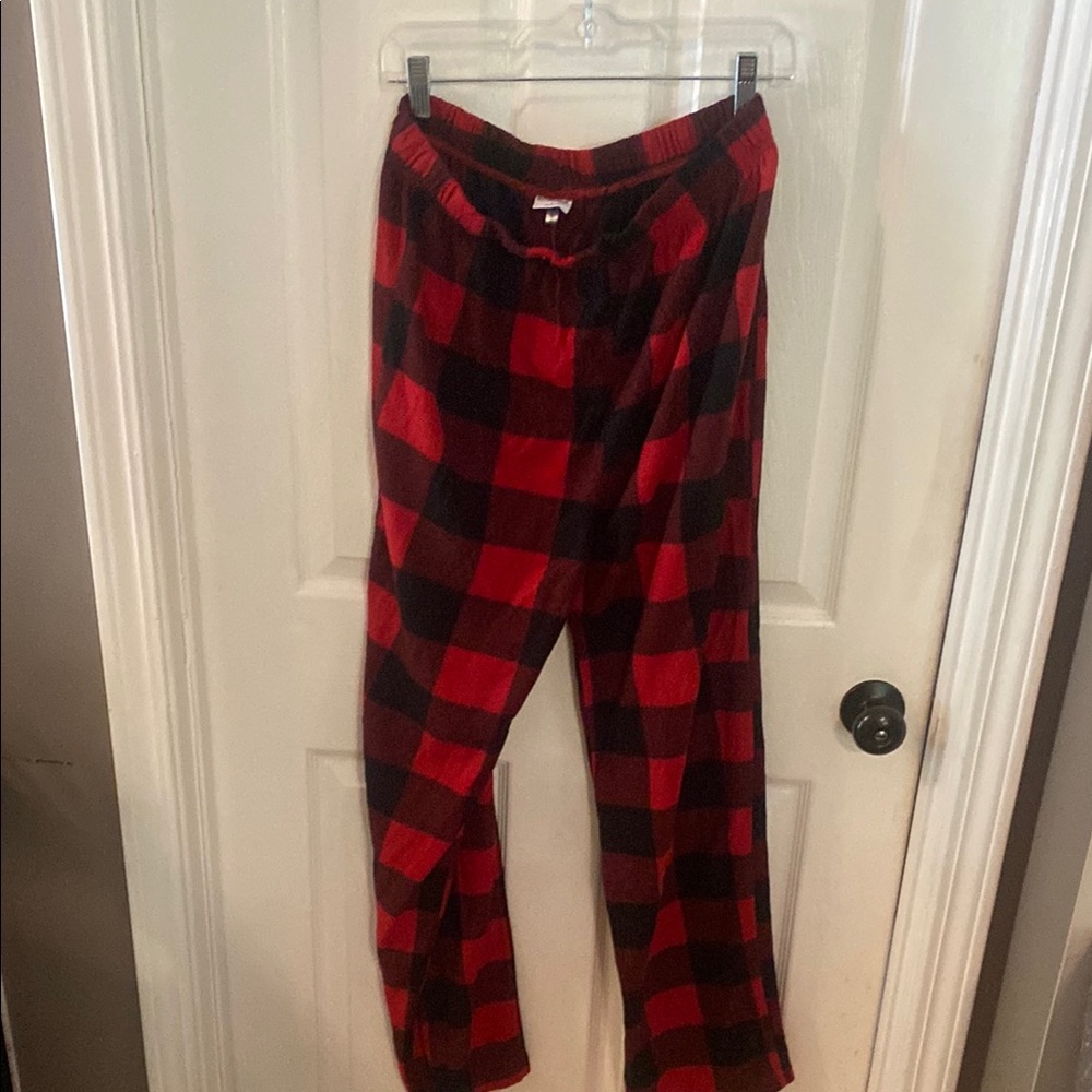 Red and Black Plaid Men's Lounge Pants